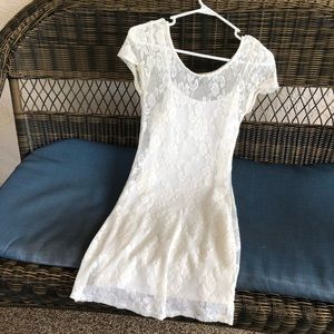 Holister lace white dress midi